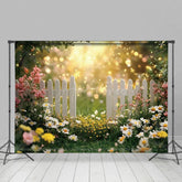 Aperturee - Aperturee Floral Garden And White Fence Spring Bokeh Backdrop